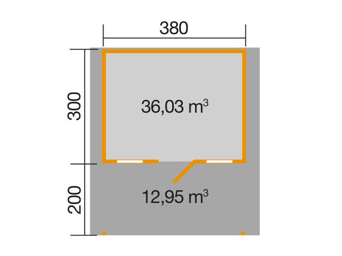 Weka Gartenhaus 138 Gr. 1 Vordach 200 cm