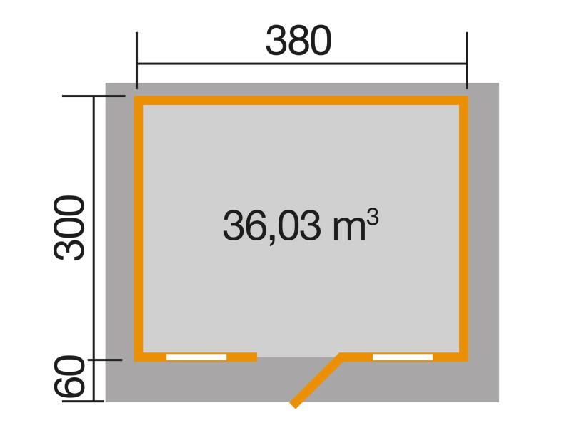 Weka Gartenhaus 138 Gr. 1 Vordach 60 cm