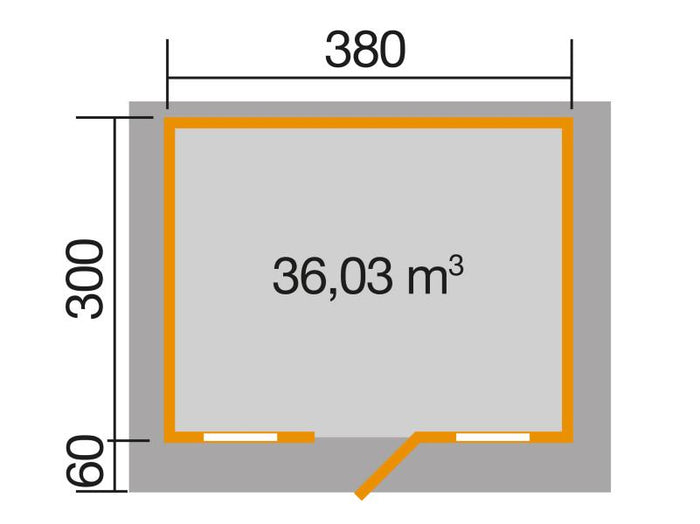 Weka Gartenhaus 138 Gr. 1 Vordach 60 cm
