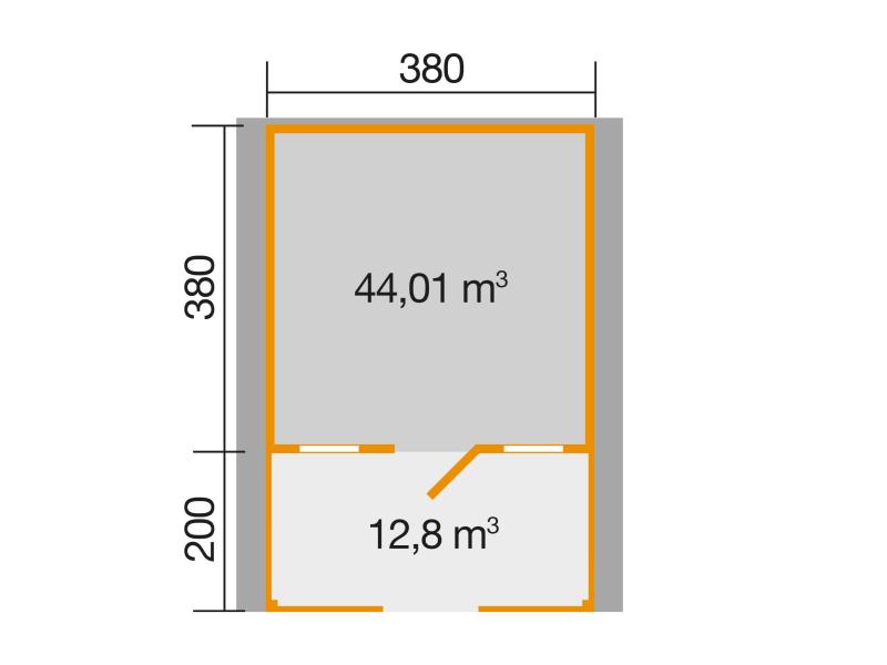 Weka Gartenhaus 138 Gr. 2 mit Vordach und Terrasse