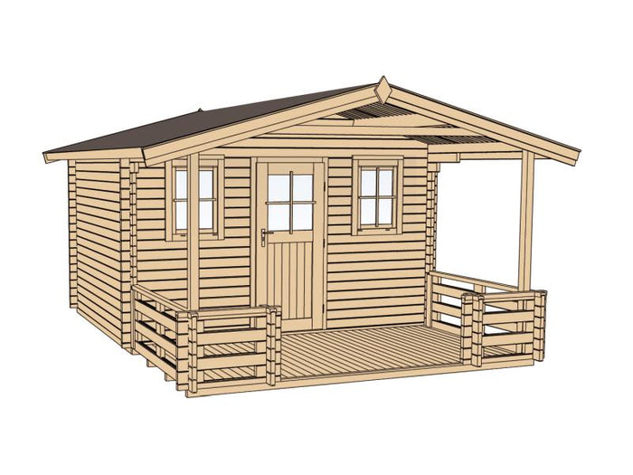 Weka Gartenhaus 138 Gr. 2 mit Vordach und Terrasse