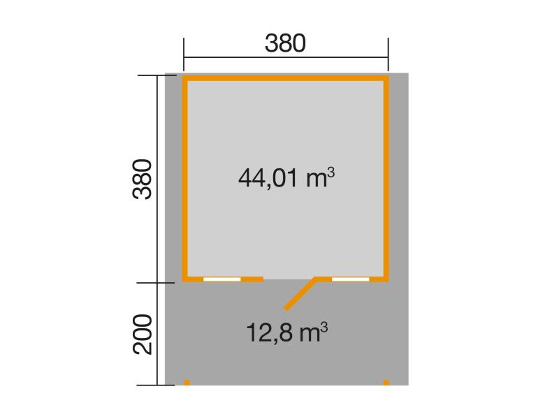 Weka Gartenhaus 138 Gr. 2 Vordach 200 cm