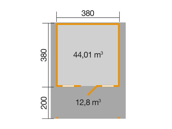 Weka Gartenhaus 138 Gr. 2 Vordach 200 cm