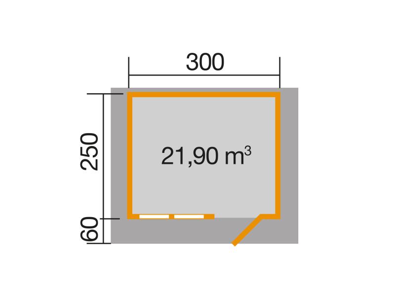 Weka Gartenhaus 139 Gr. 1 Vordach 60 cm