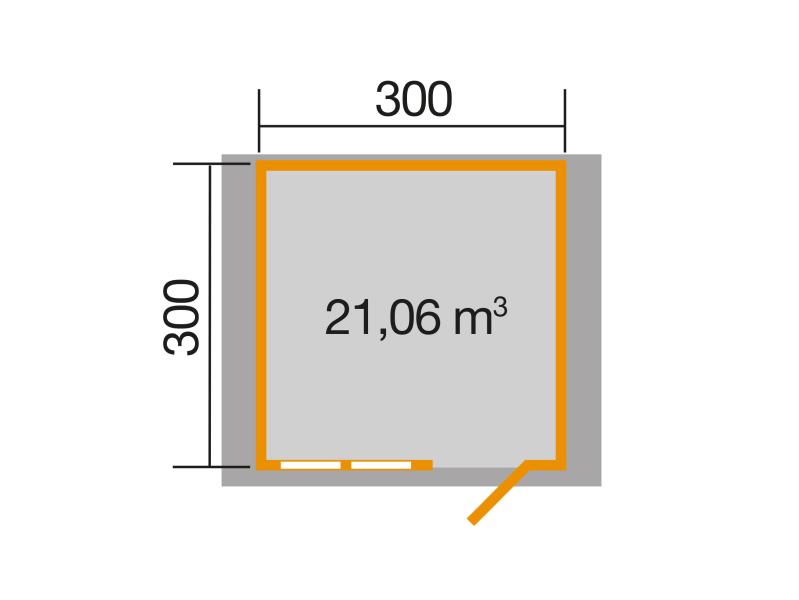 Weka Gartenhaus 139 Gr. 2 Vordach 20 cm