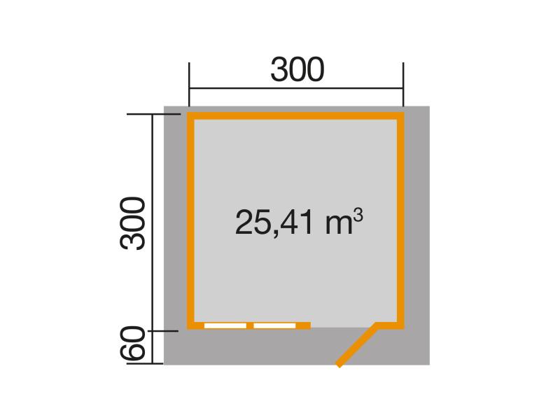Weka Gartenhaus 139 Gr. 2 Vordach 60 cm