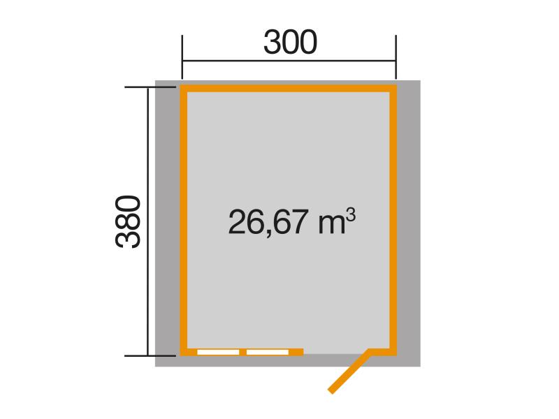 Weka Gartenhaus 139 Gr. 3 Vordach 20 cm