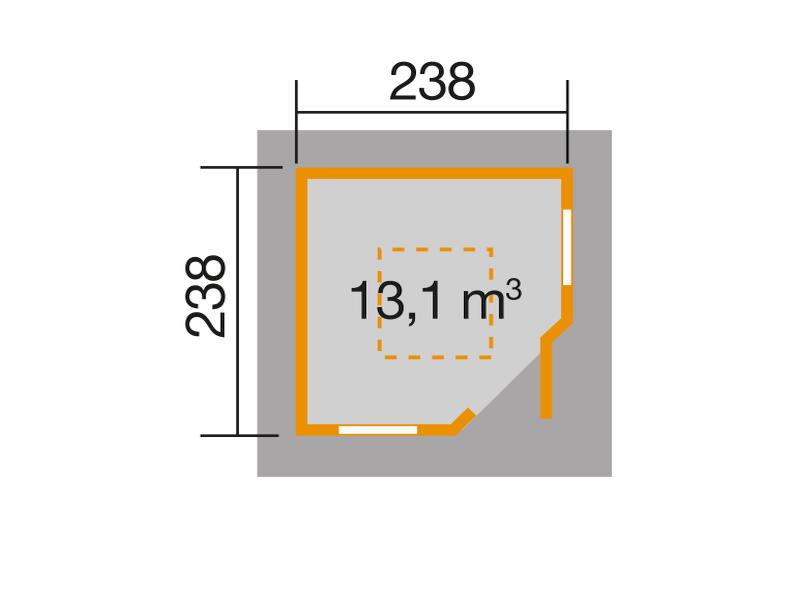 Weka Gartenhaus 149 5-Eck Gr. 1 mit Dach