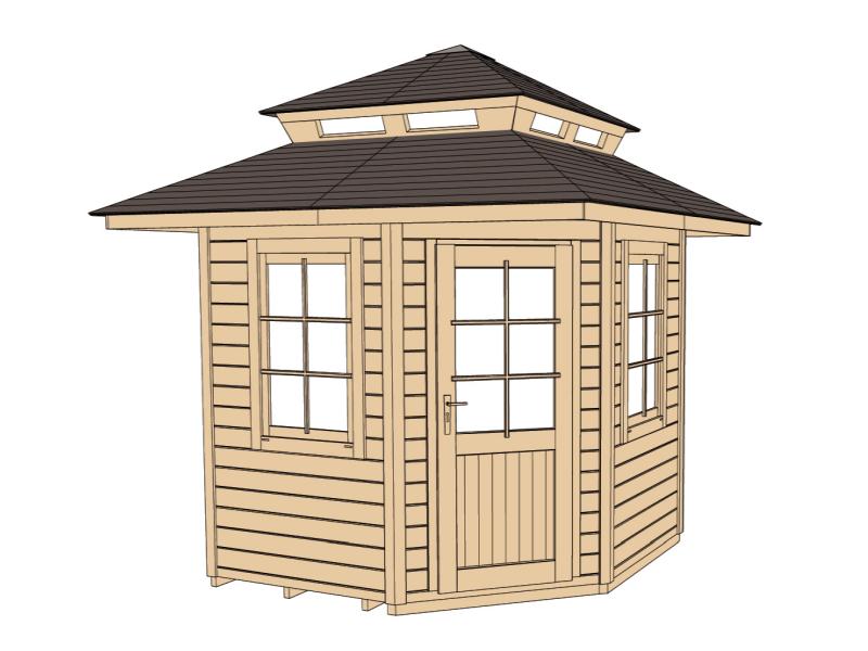 Weka Gartenhaus 149 5-Eck Gr. 1 mit Dach