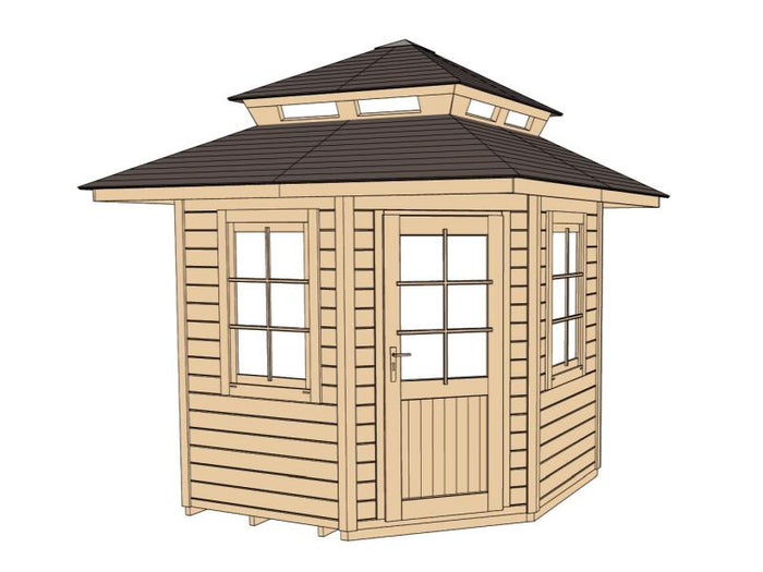Weka Gartenhaus 149 5-Eck Gr. 1 mit Dach