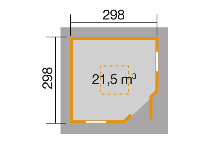 Weka Gartenhaus 149 5-Eck Gr. 2 mit Dach