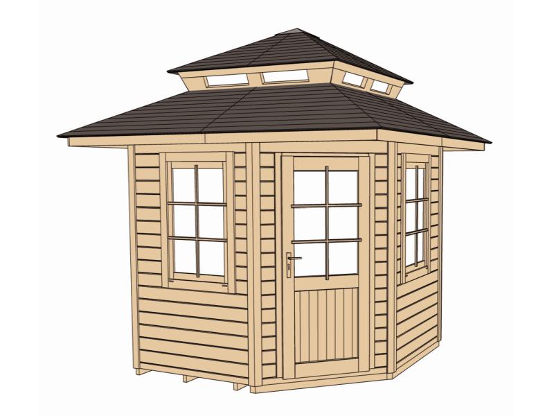 Weka Gartenhaus 149 5-Eck Gr. 2 mit Dach