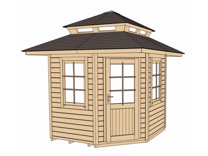 Weka Gartenhaus 149 5-Eck Gr. 2 mit Dach