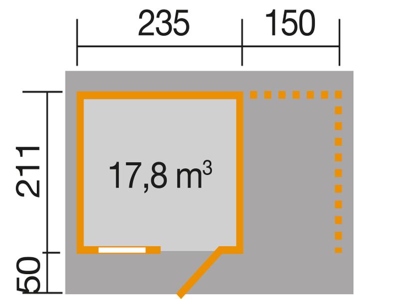 Weka Gartenhaus 170 Größe 1 mit Schleppdach