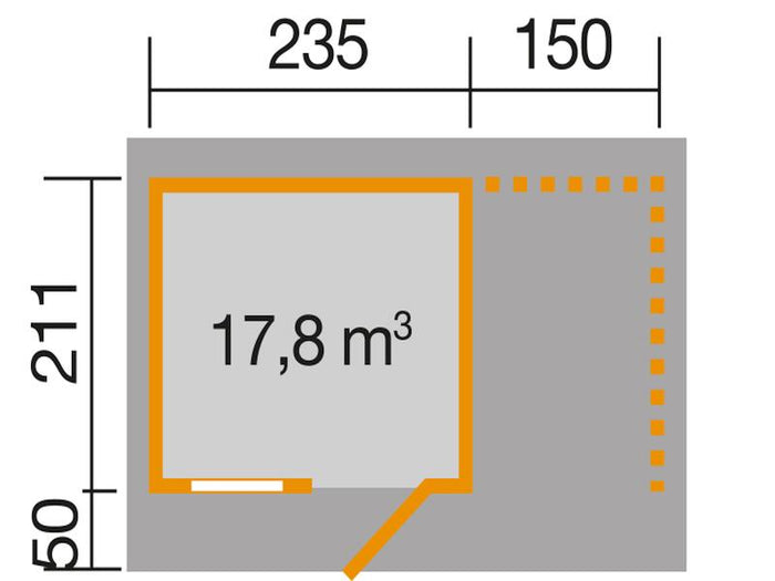 Weka Gartenhaus 170 Größe 1 mit Schleppdach