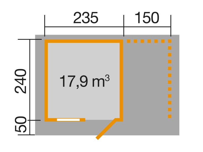 Weka Gartenhaus 170 Größe 2 mit Schleppdach