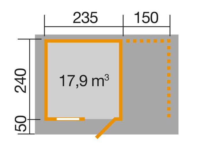 Weka Gartenhaus 170 Größe 2 mit Schleppdach