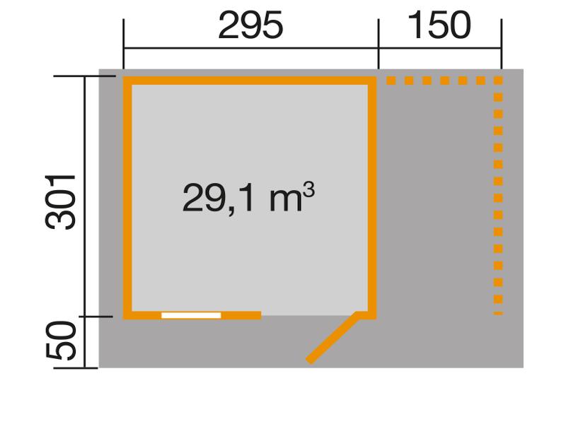 Weka Gartenhaus 170 Größe 4 mit Schleppdach
