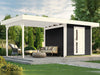 Weka Gartenhaus 172 Größe 2 anthrazit mit Anbaudach 295 cm