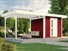 Weka Gartenhaus 172 Größe 2 schwedenrot mit Anbaudach 295 cm