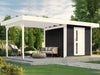 Weka Gartenhaus 172B Größe 1 anthrazit mit Anbaudach 295 cm