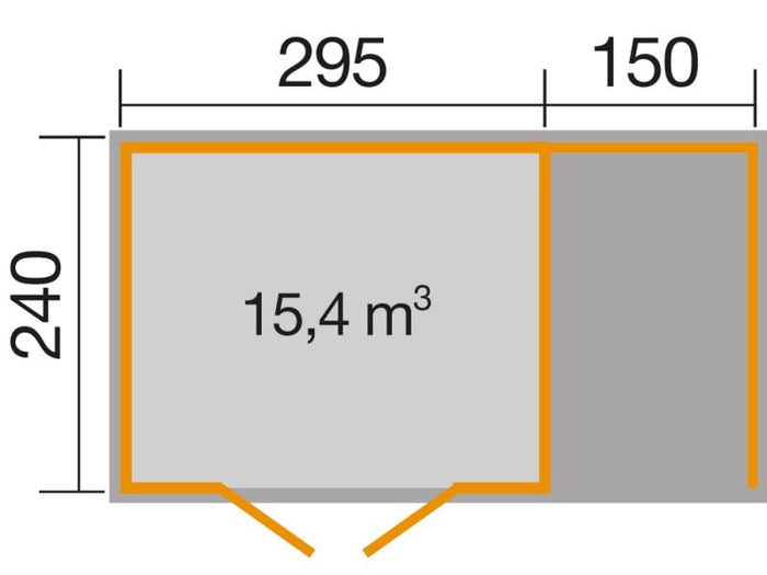 Weka Gartenhaus 179 A Größe 2 mit Anbau 150 cm
