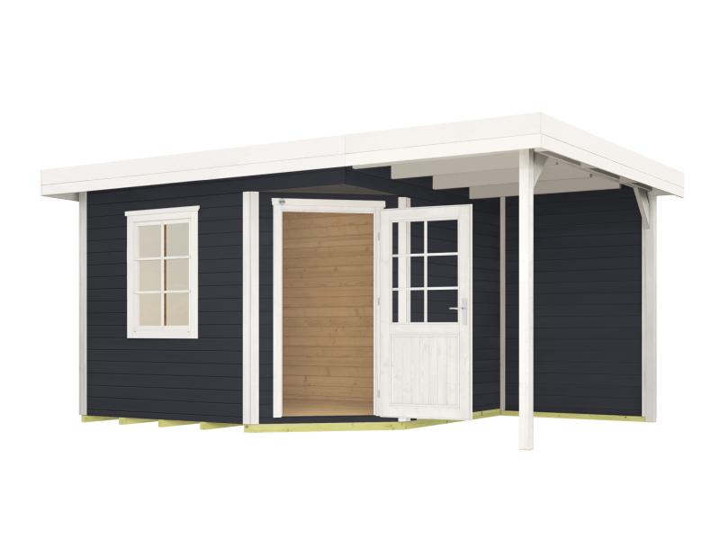 Weka Gartenhaus 213 Plus Gr 1 anthrazit Anbau 150 cm