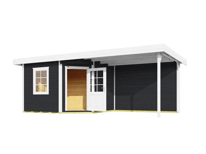 Weka Gartenhaus 213 Plus Gr 1 anthrazit Anbau 300 cm