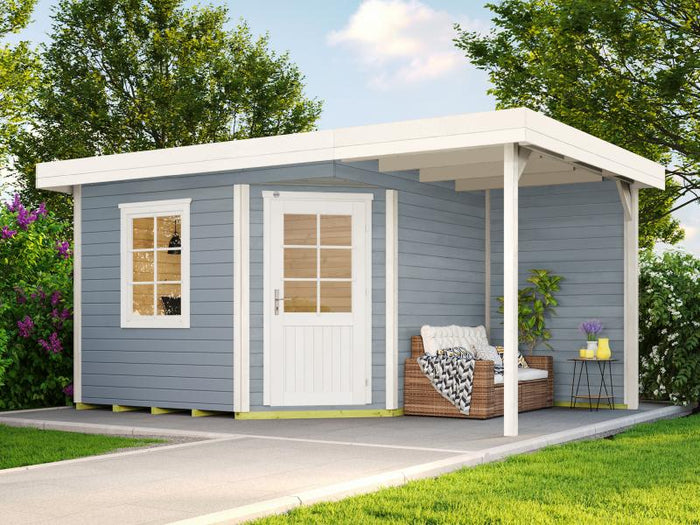 Weka Gartenhaus 213 Plus Gr 1 grau Anbau 150 cm