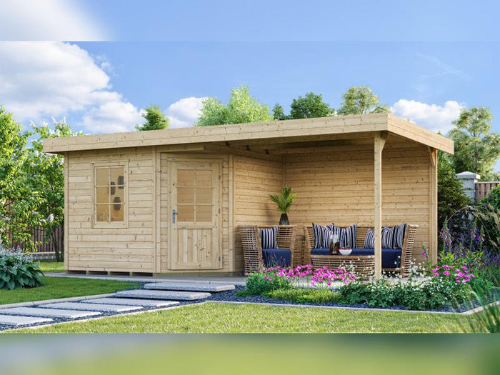 Weka Gartenhaus 213 Plus Gr 1 natur Anbau 300 cm