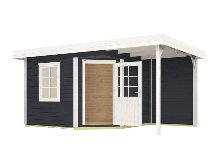 Weka Gartenhaus 213 Plus Gr 2 anthrazit Anbau 150 cm