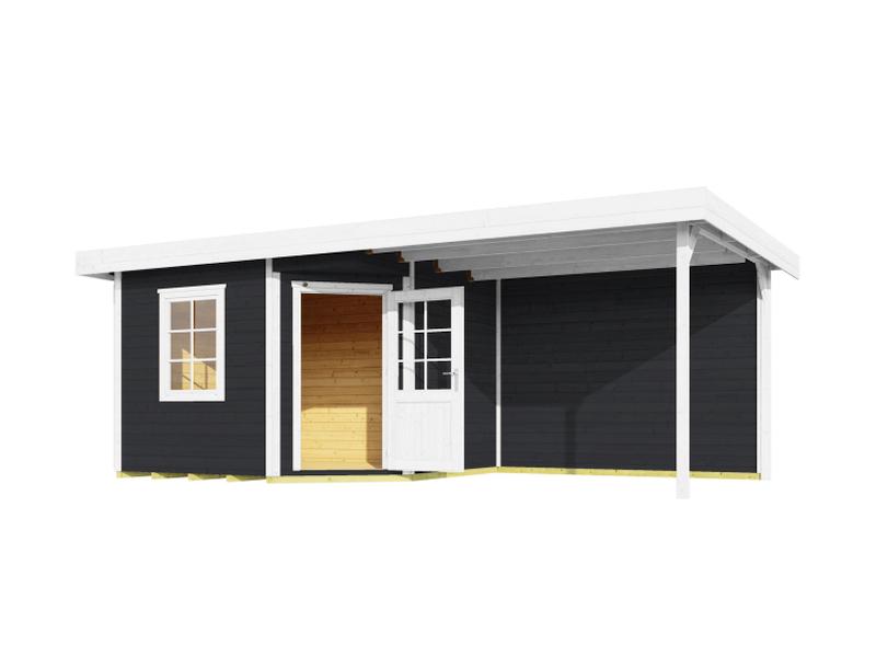 Weka Gartenhaus 213 Plus Gr 2 anthrazit Anbau 300 cm