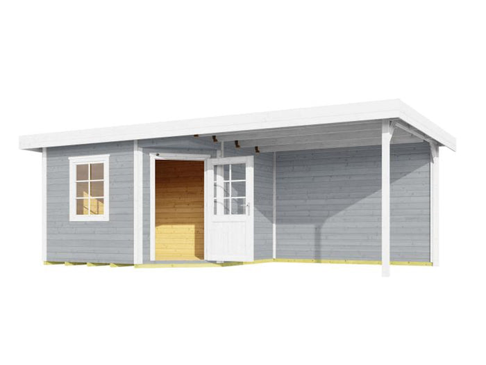 Weka Gartenhaus 213 Plus Gr 2 grau Anbau 300 cm