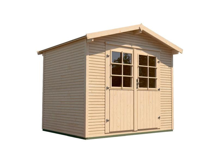 Weka Gartenhaus 218 Größe 1 mit Doppeltür 28 mm wekaLine natur