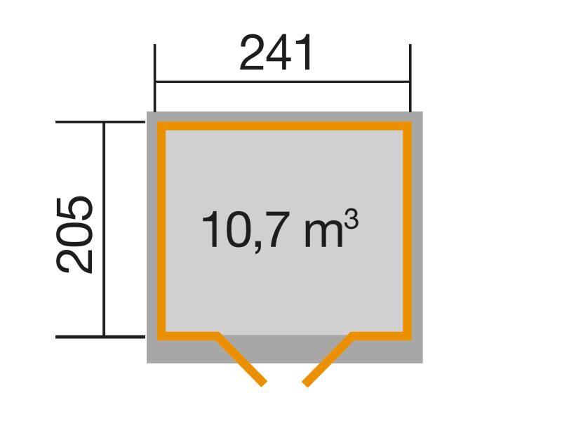 Weka Gartenhaus 218 Größe 1 mit Doppeltür 28 mm wekaLine natur