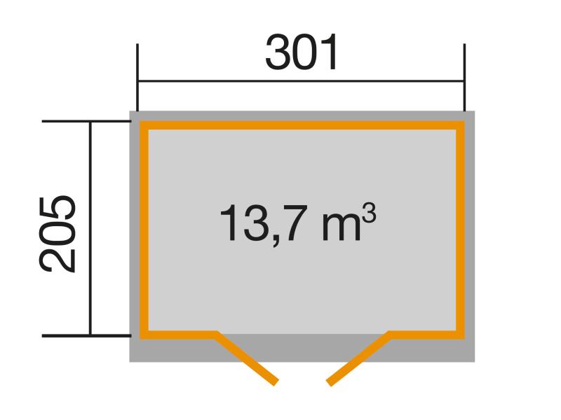 Weka Gartenhaus 218 Größe 2 anthrazit 28 mm