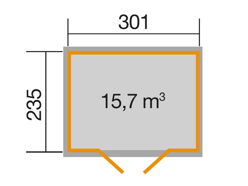 Weka Gartenhaus 218 Größe 3 anthrazit 28 mm