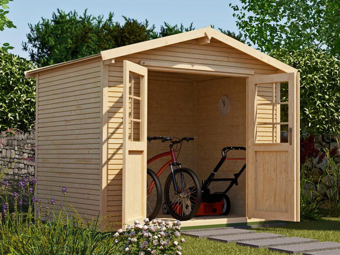 Weka Gartenhaus 218 Größe 3 mit Doppeltür 28 mm wekaLine natur