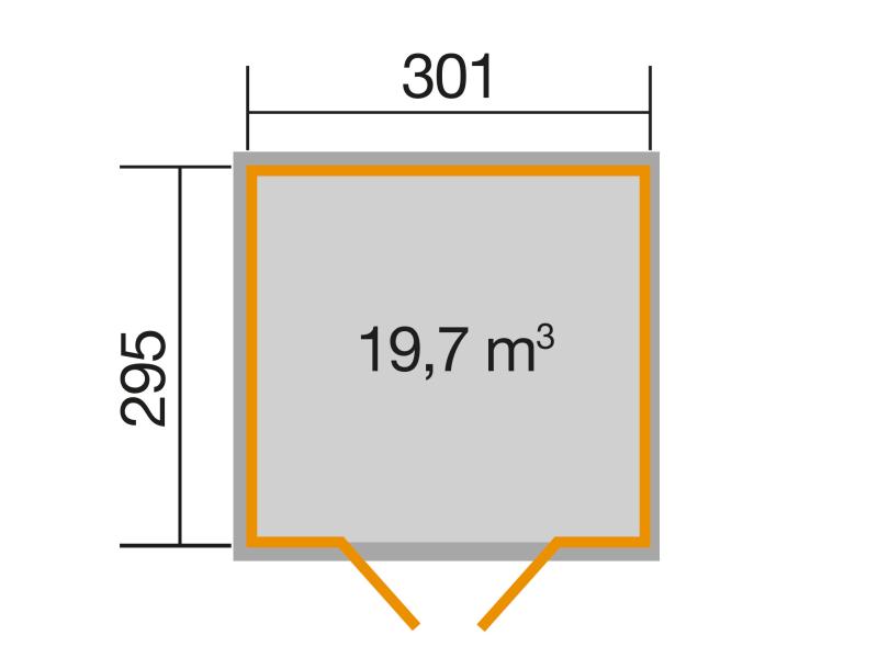 Weka Gartenhaus 218 Größe 4 mit Doppeltür 28 mm wekaLine natur