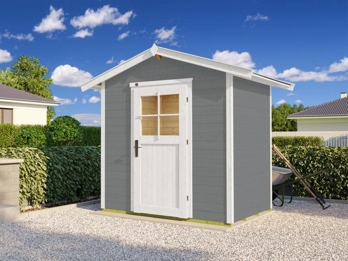 Weka Gartenhaus 223 Größe 1 mit Einzeltür grau