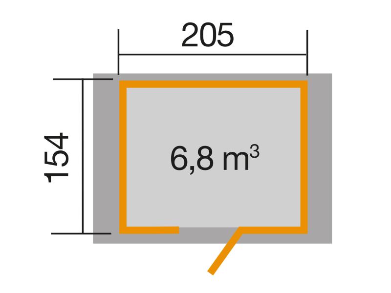 Weka Gartenhaus 223 Größe 1 mit Einzeltür grau