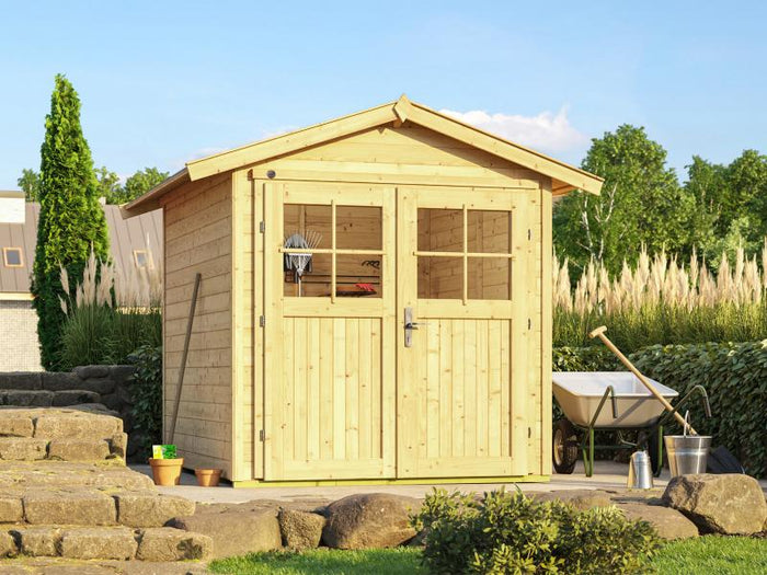 Weka Gartenhaus 224 Größe 1 mit Doppeltür natur