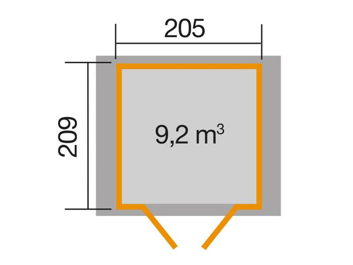 Weka Gartenhaus 224 Größe 1 mit Doppeltür schwedenrot