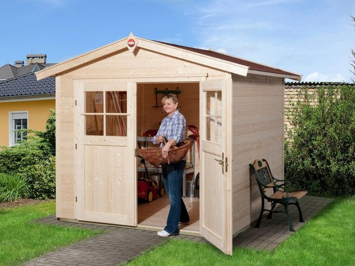 Weka Gartenhaus 224 Größe 3 mit Doppeltür natur