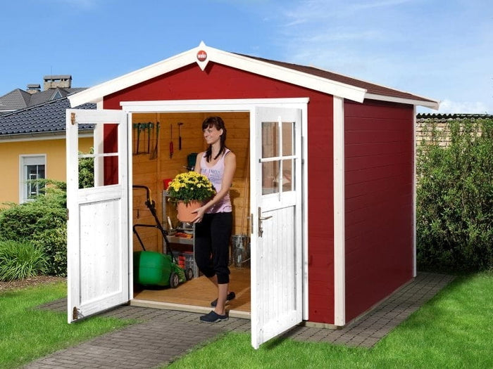 Weka Gartenhaus 224 Größe 3 mit Doppeltür schwedenrot