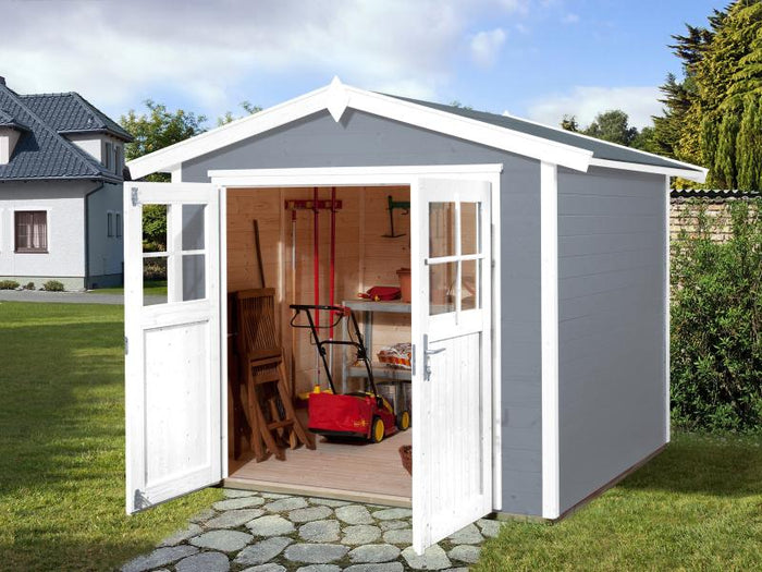 Weka Gartenhaus 224 Größe 3 mit Doppeltür grau