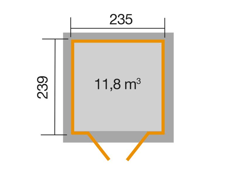 Weka Gartenhaus 226 Größe 2 grau