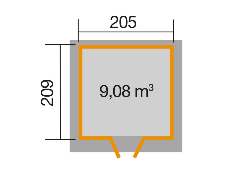 Weka Gartenhaus 227 Größe 1 grau
