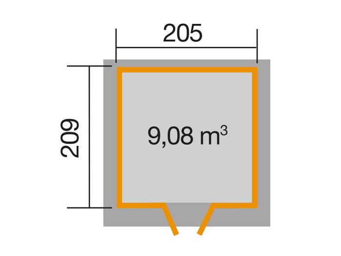 Weka Gartenhaus 227 Größe 1 grau