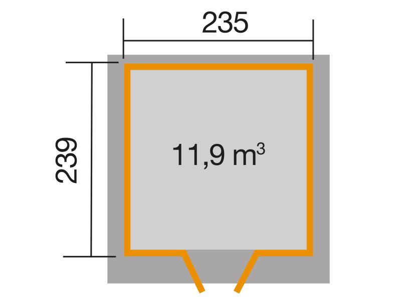 Weka Gartenhaus 227 Größe 2 anthrazit